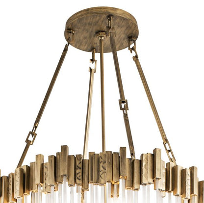 Varaluz Matrix 30"W Havana Gold and Fluted Glass Chandelier