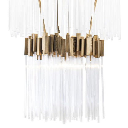 Varaluz Matrix 30"W Havana Gold and Fluted Glass Chandelier