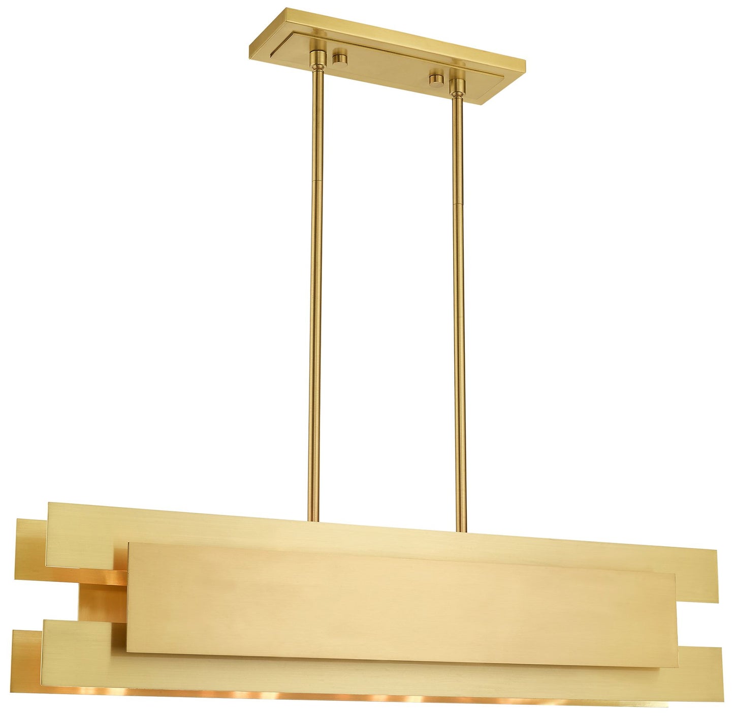 Varick 4 Light Satin Brass Linear Chandelier