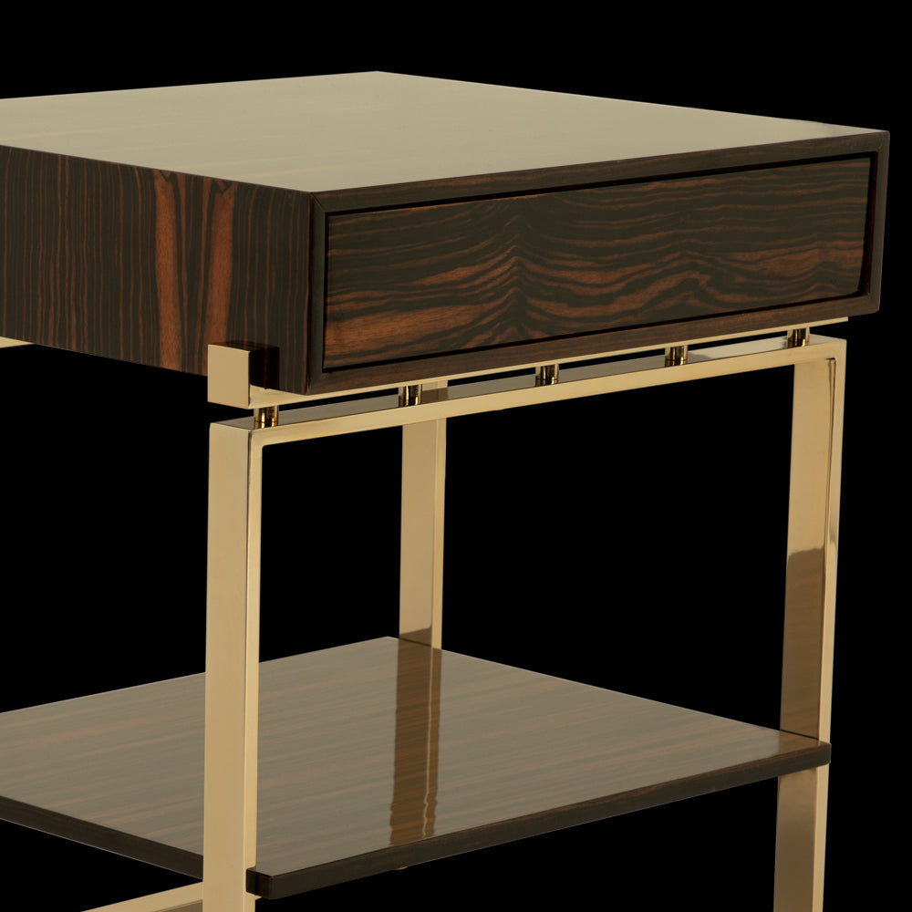 Veneered Art Deco Inspired Bedside Table