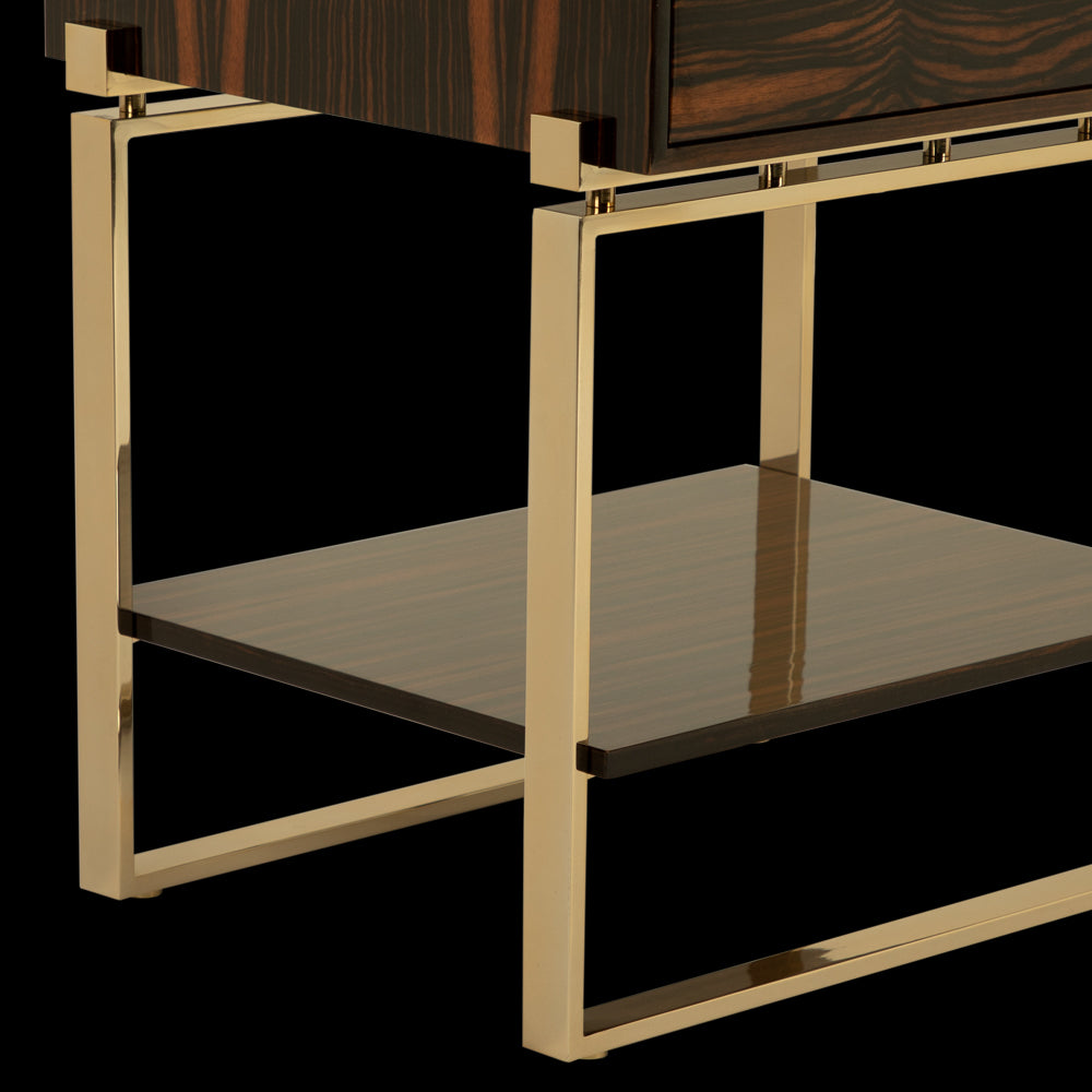 Veneered Art Deco Inspired Bedside Table