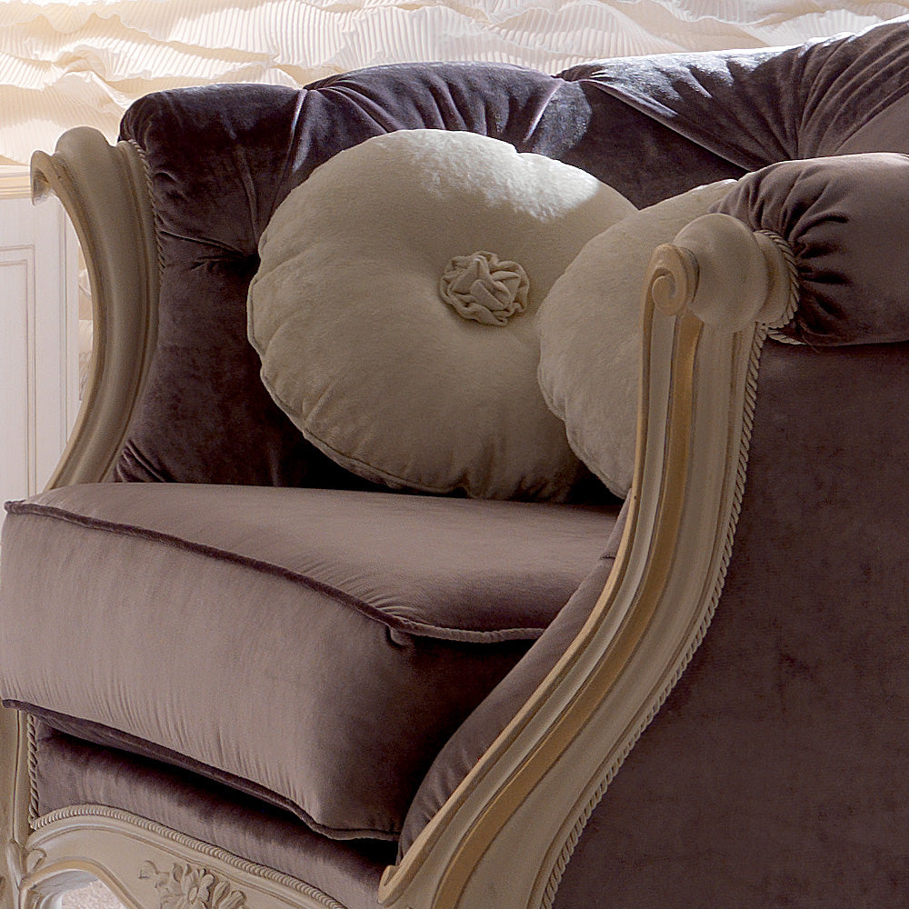 Venetian Button Upholstered Italian Armchair