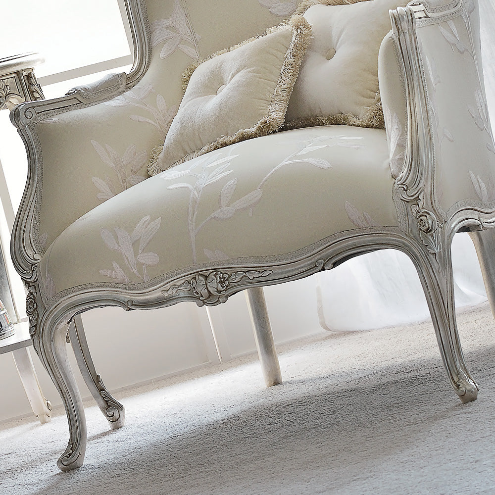 Venetian Style Silver Italian Armchair