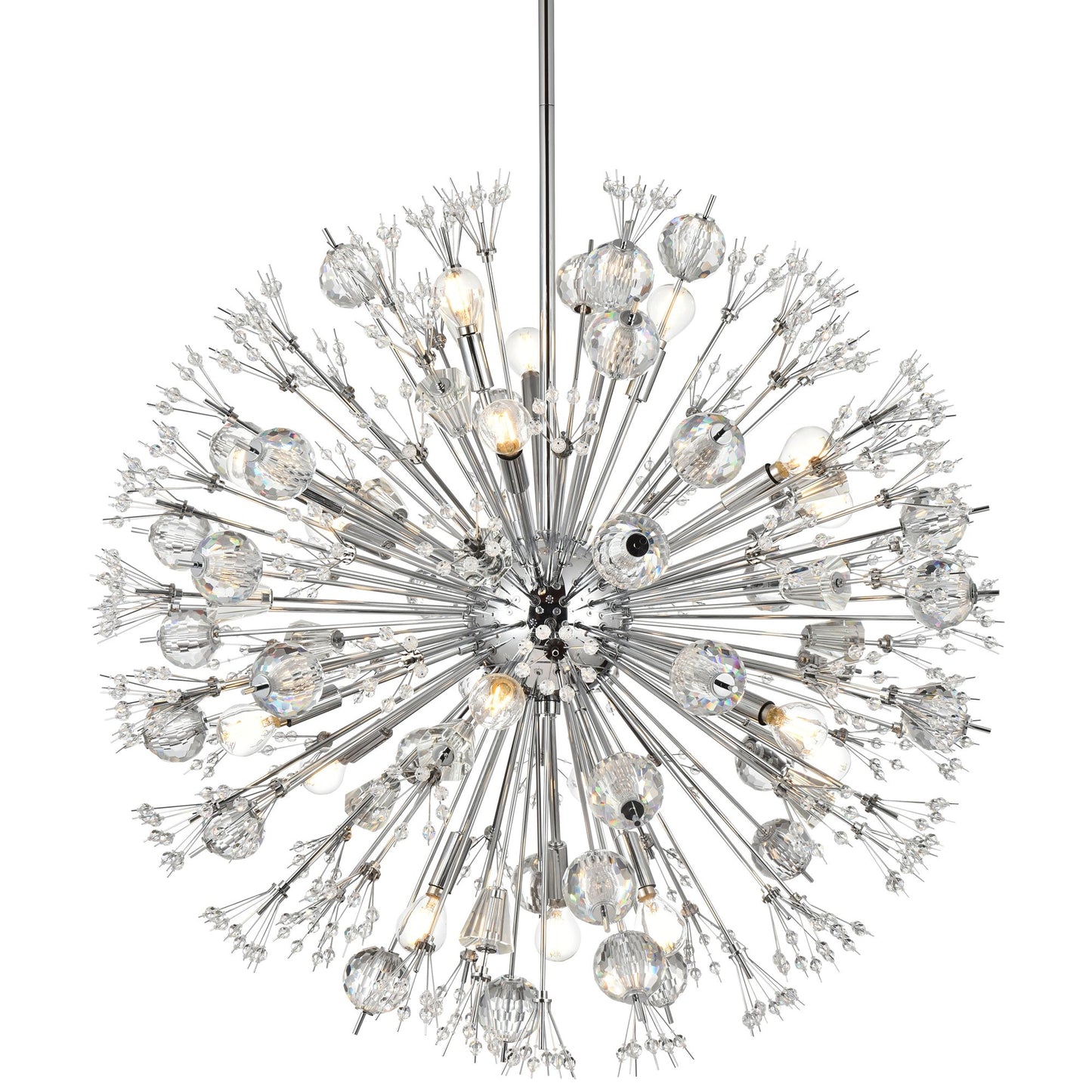 Vera 32" Wide Chrome Iron Crystal 18-Light Starburst Pendant