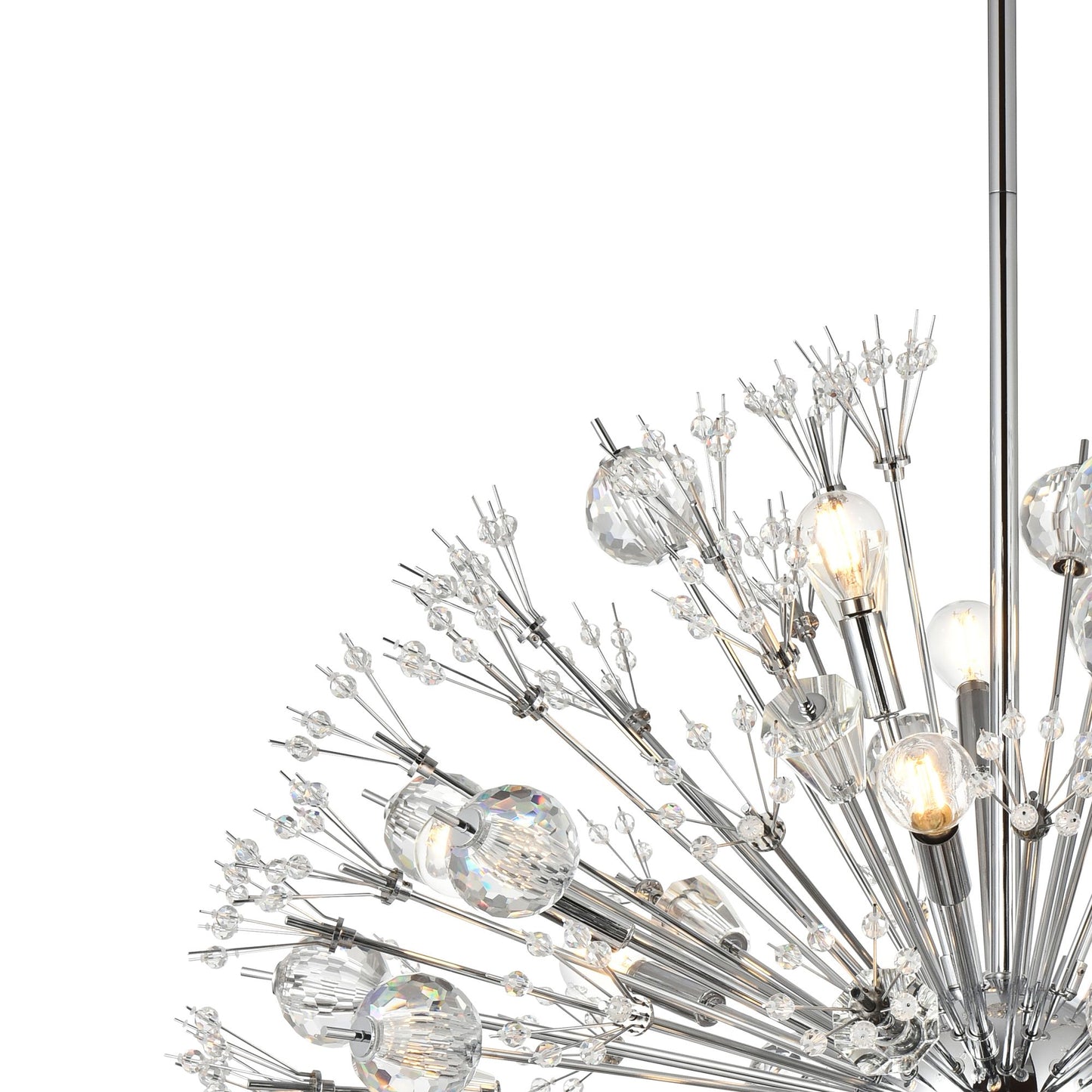 Vera 32" Wide Chrome Iron Crystal 18-Light Starburst Pendant