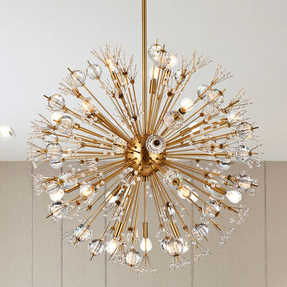 Vera 32" Wide Gold 18-Light Starburst Globe Pendant