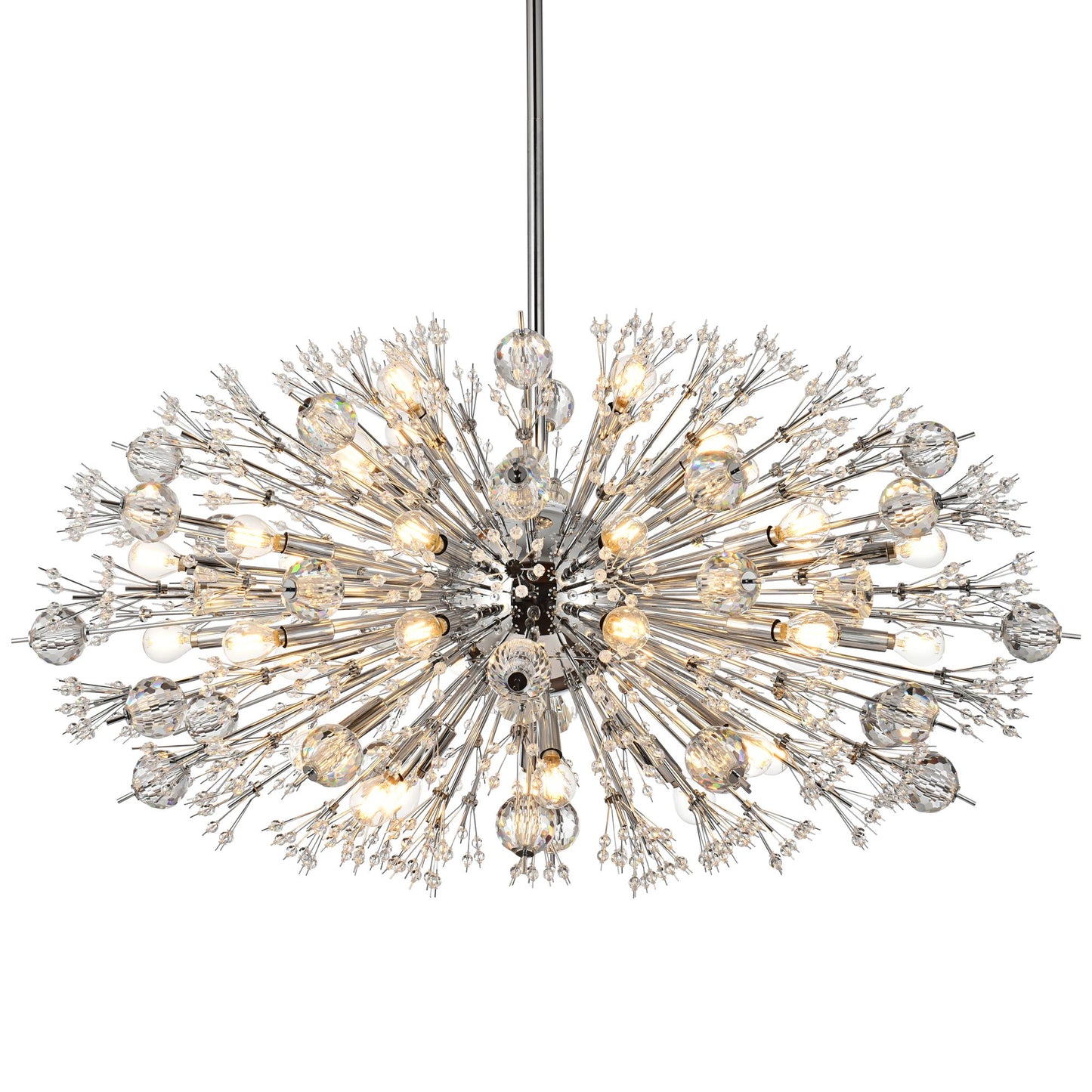 Vera 42" Crystal Starburst Oval Pendant