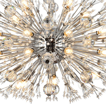 Vera 42" Crystal Starburst Oval Pendant