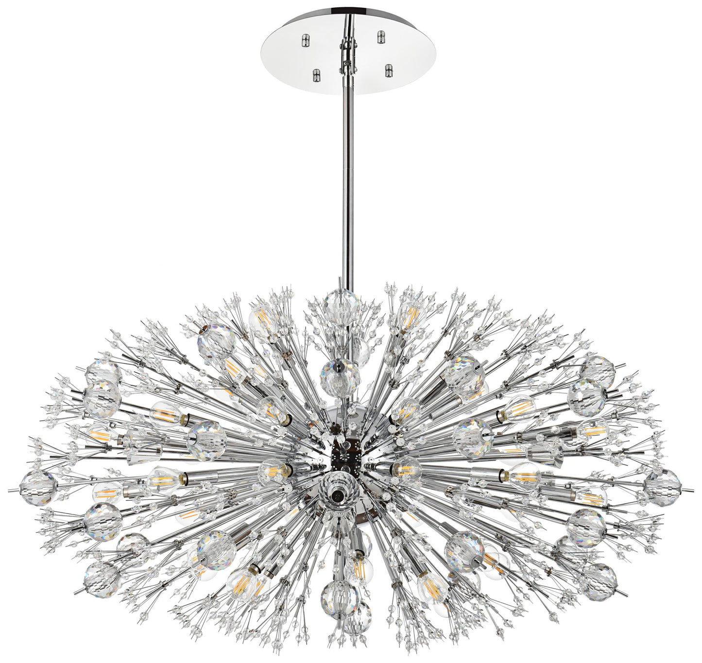 Vera 42" Crystal Starburst Oval Pendant