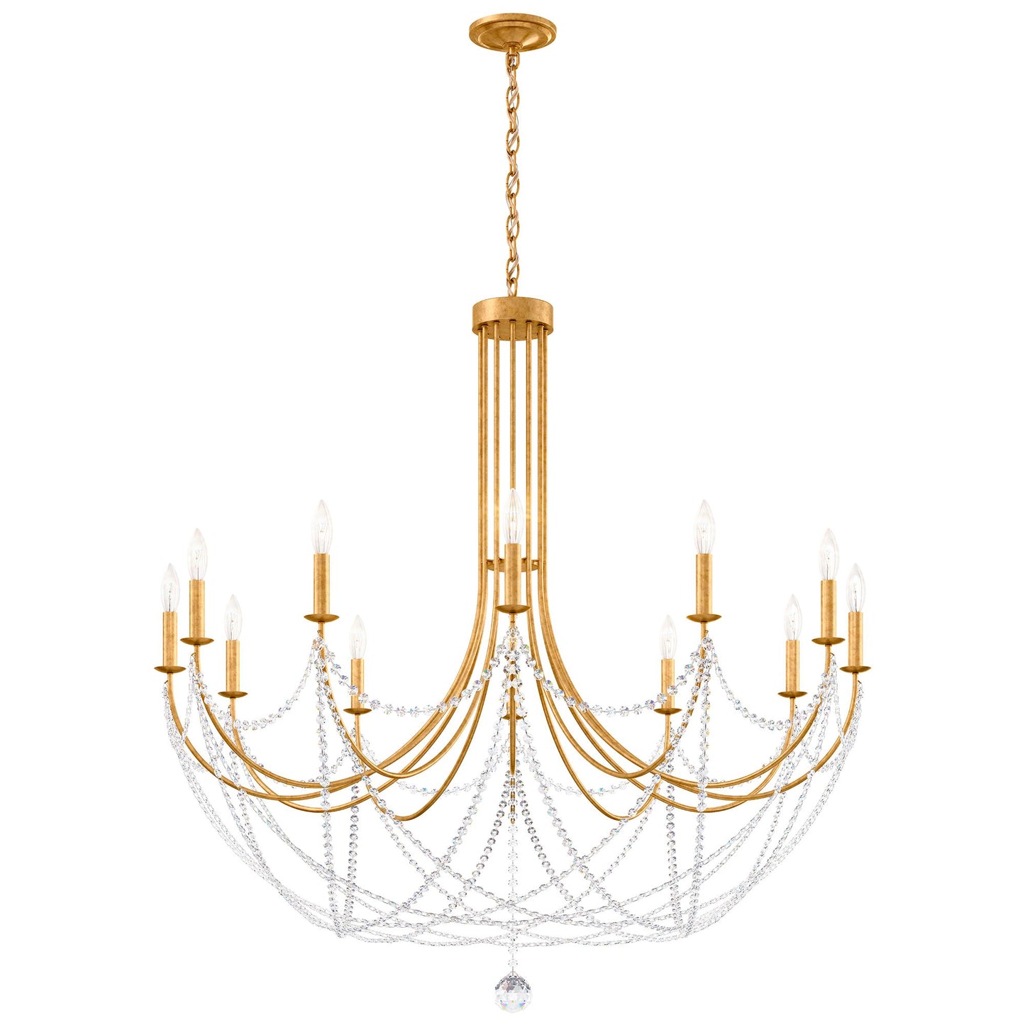 Verdana 42.5"H x 43"W 12-Light Crystal Chandelier in Heirloom Gol