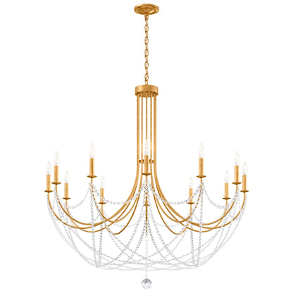 Verdana 42.5"H x 43"W 12-Light Crystal Chandelier in Heirloom Gol