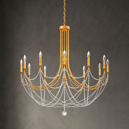Verdana 42.5"H x 43"W 12-Light Crystal Chandelier in Heirloom Gol
