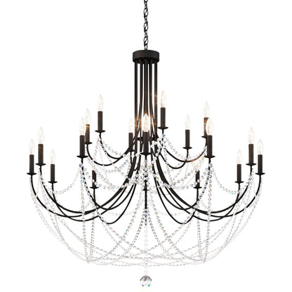 Verdana 42.5"H x 43"W 18-Light Crystal Chandelier in Black