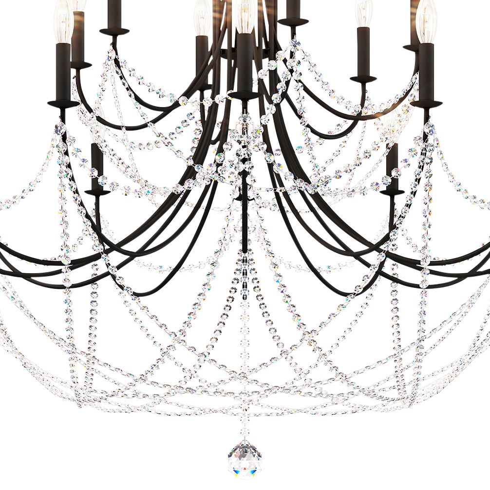 Verdana 42.5"H x 43"W 18-Light Crystal Chandelier in Black