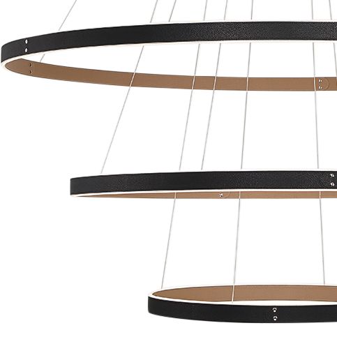 Verdura 60" Wide Matte Black 3-Tier LED Chandelier