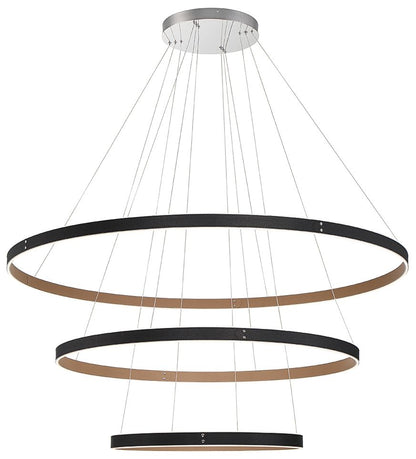 Verdura 60" Wide Matte Black 3-Tier LED Chandelier