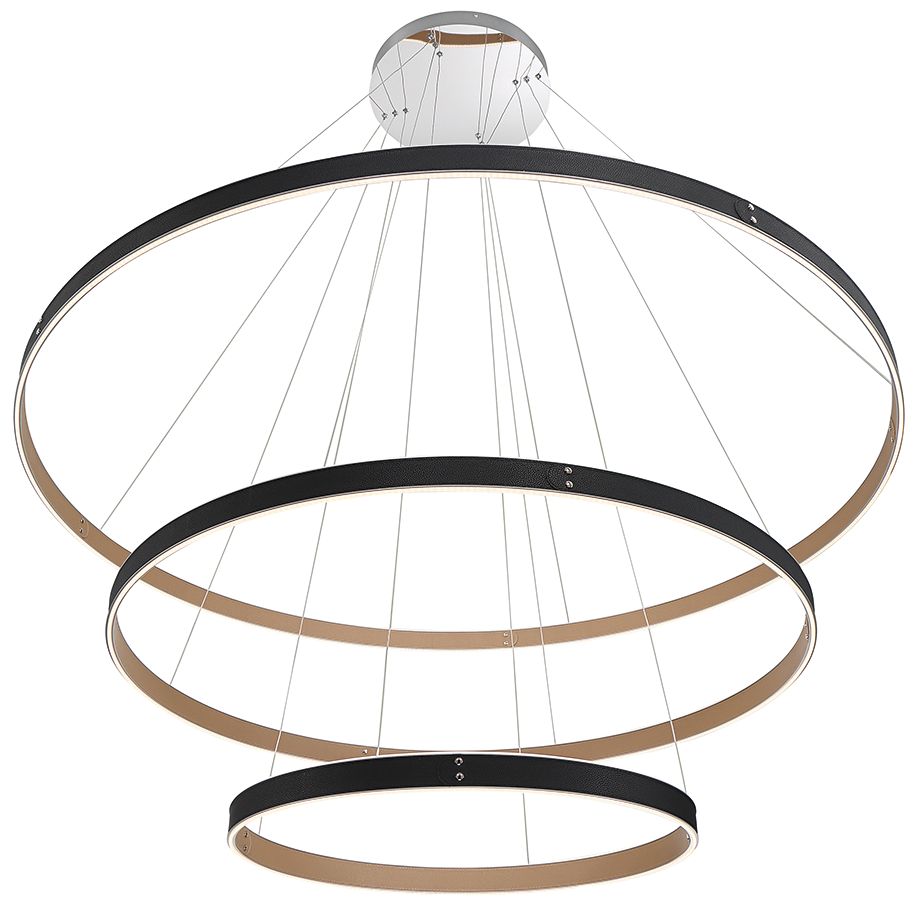 Verdura 60" Wide Matte Black 3-Tier LED Chandelier