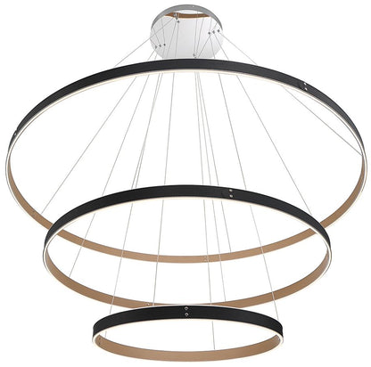 Verdura 60" Wide Matte Black 3-Tier LED Chandelier