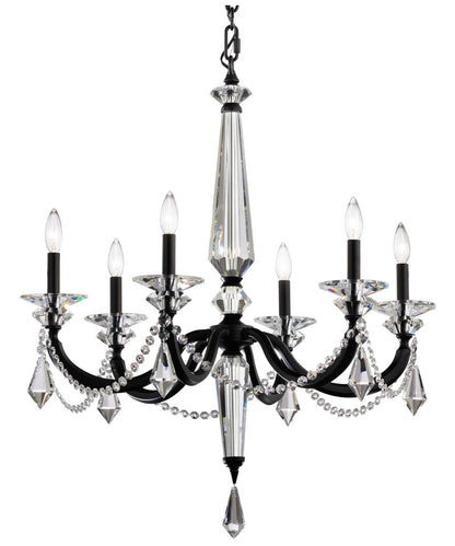 Verona 33.5"H x 29.9"W 6-Light Crystal Chandelier in Black