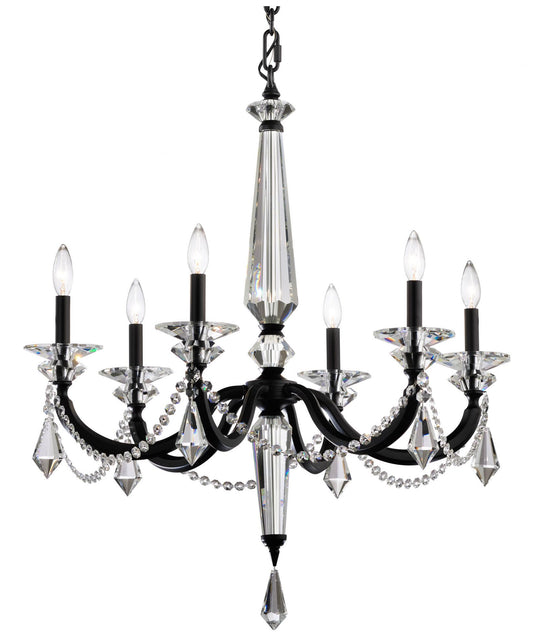 Verona 33.5"H x 29.9"W 6-Light Crystal Chandelier in Black