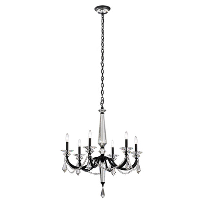 Verona 33.5"H x 29.9"W 6-Light Crystal Chandelier in Black