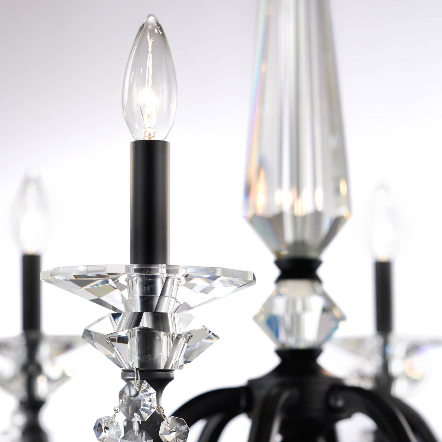 Verona 33.5"H x 29.9"W 6-Light Crystal Chandelier in Black
