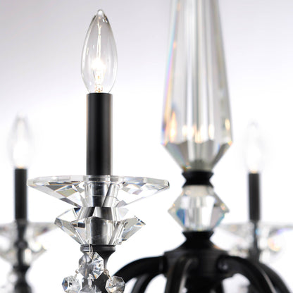 Verona 33.5"H x 29.9"W 6-Light Crystal Chandelier in Black