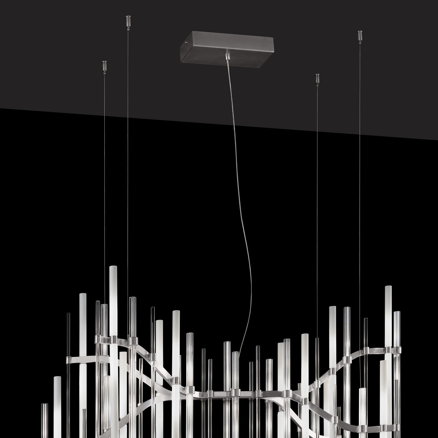 Vertical Murano Glass Tube Chandelier