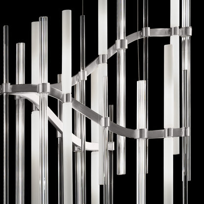 Vertical Murano Glass Tube Chandelier