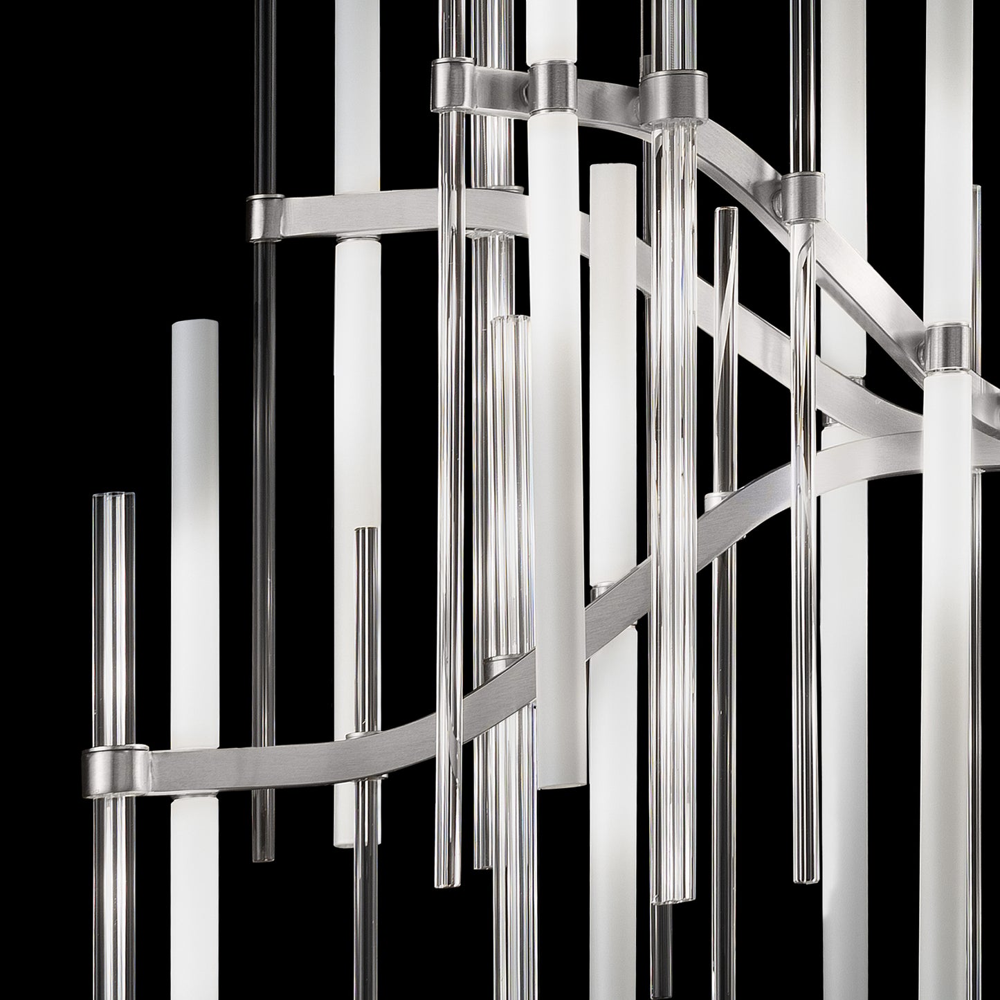 Vertical Murano Glass Tube Chandelier