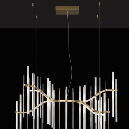 Vertical Murano Glass Tube Modern Chandelier