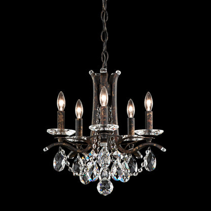 Vesca 15"W Heirloom Bronze and Crystal 5-Light Chandelier