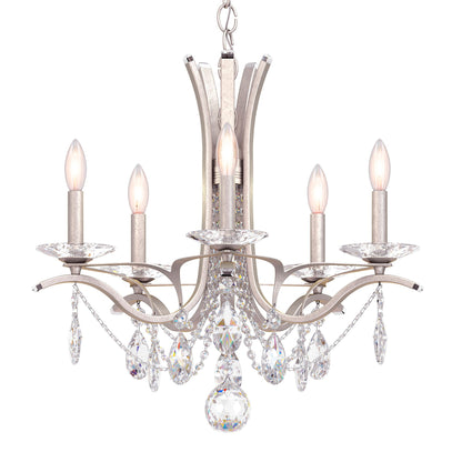 Vesca 20"H x 23"W 5-Light Crystal Chandelier in Antique Silver