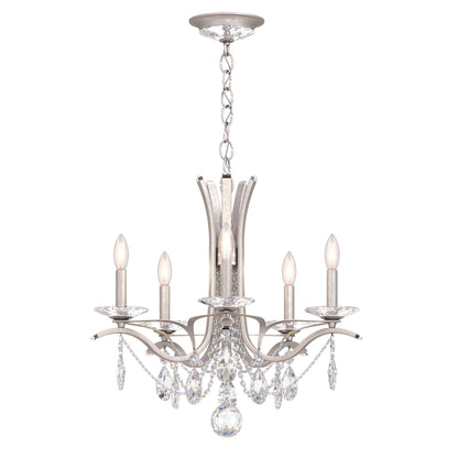 Vesca 20"H x 23"W 5-Light Crystal Chandelier in Antique Silver