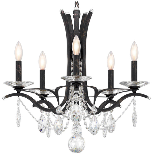 Vesca 20"H x 23"W 5-Light Crystal Chandelier in Heirloom Bronze