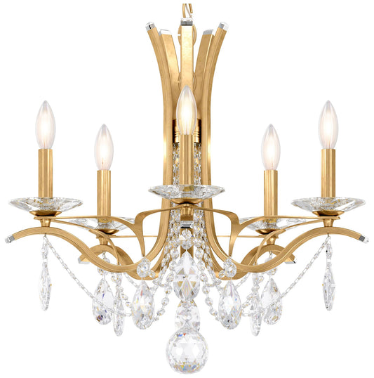 Vesca 20"H x 23"W 5-Light Crystal Chandelier in Heirloom Gold