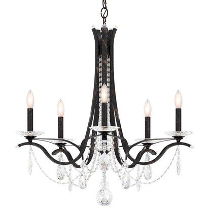 Vesca 27"H x 29"W 5-Light Crystal Chandelier in Heirloom Bronze