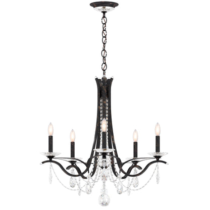 Vesca 27"H x 29"W 5-Light Crystal Chandelier in Heirloom Bronze