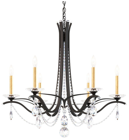 Vesca 29"H x 33"W 6-Light Crystal Chandelier in Black