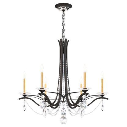 Vesca 29"H x 33"W 6-Light Crystal Chandelier in Black