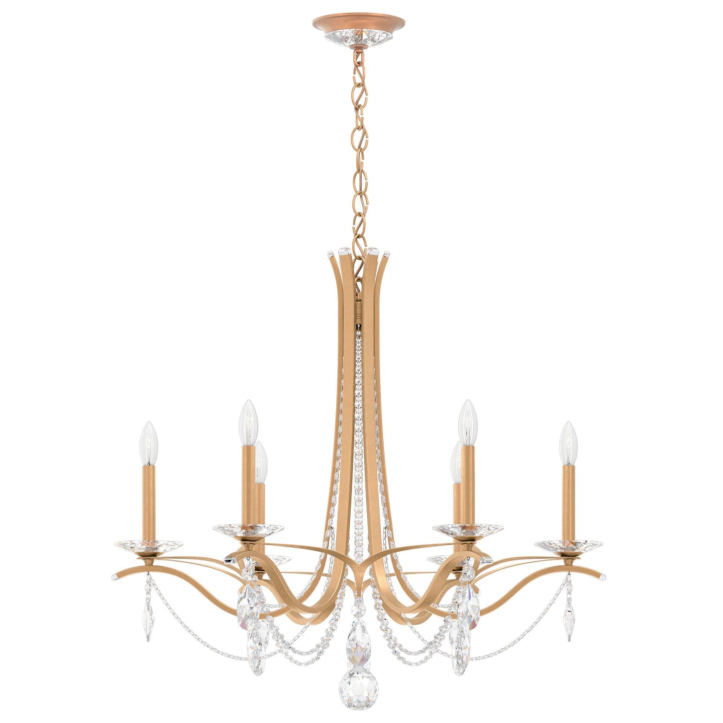 Vesca 29"H x 33"W 6-Light Crystal Chandelier in French Gold
