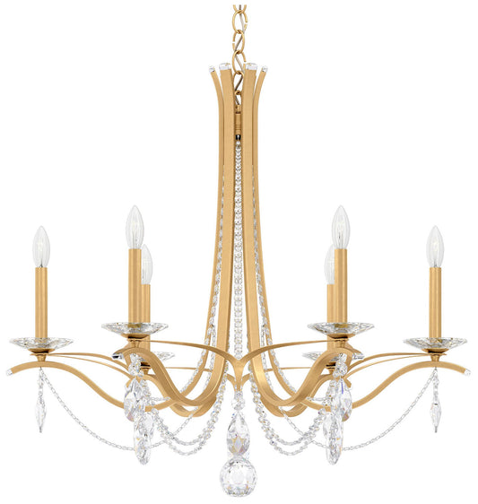 Vesca 29"H x 33"W 6-Light Crystal Chandelier in Heirloom Gold