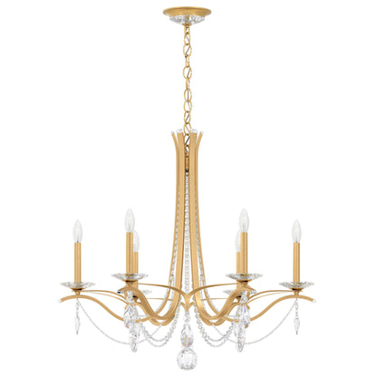 Vesca 29"H x 33"W 6-Light Crystal Chandelier in Heirloom Gold