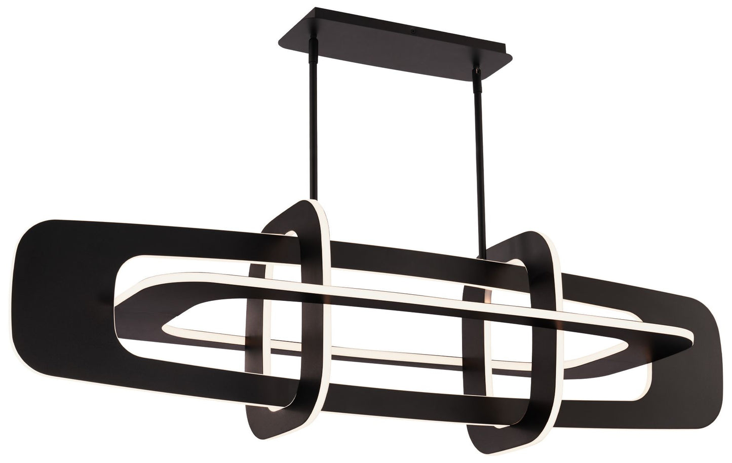 Vesta 14.13"H x 50.13"W 8-Light Linear Chandelier in Black