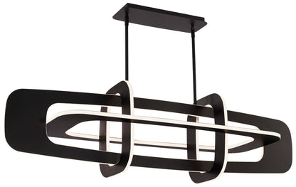 Vesta 14.13"H x 50.13"W 8-Light Linear Chandelier in Black