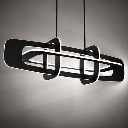 Vesta 14.13"H x 50.13"W 8-Light Linear Chandelier in Black