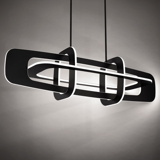 Vesta 14.13"H x 50.13"W 8-Light Linear Chandelier in Black