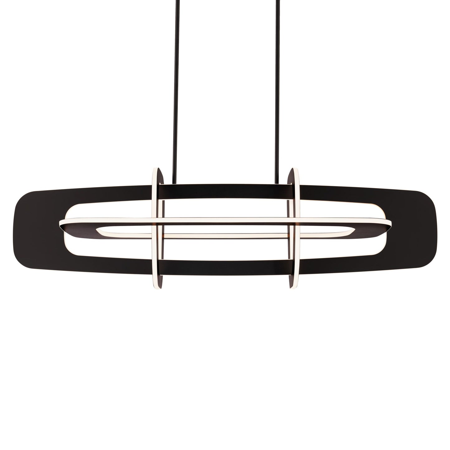 Vesta 14.13"H x 50.13"W 8-Light Linear Chandelier in Black