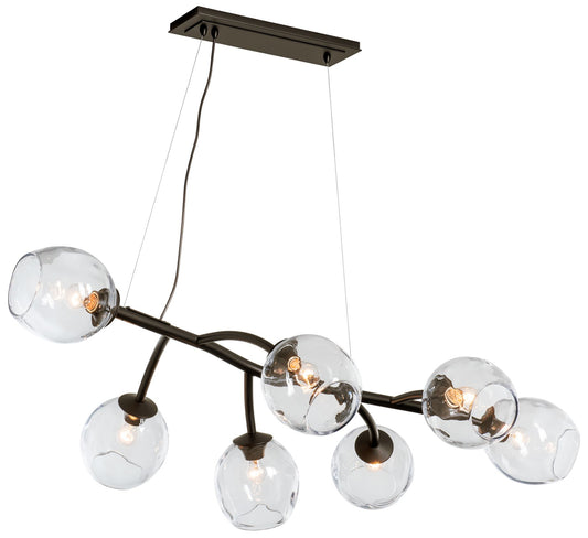 Vine Pendant - Bronze Finish - Clear Simon Pearce Glass - Standard Height