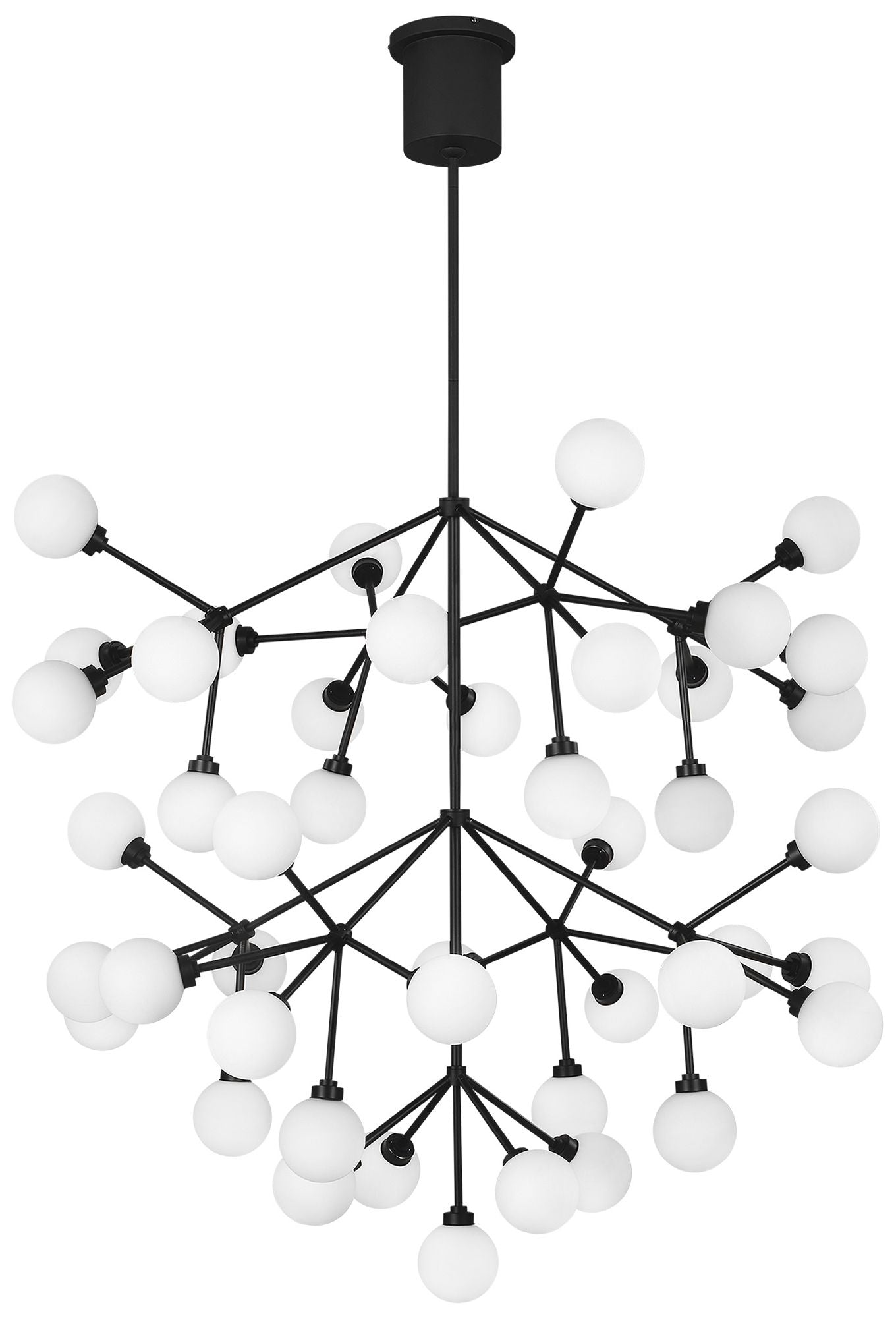 Visual Comfort Mara 32"W Matte Black LED 45-Light Chandelier